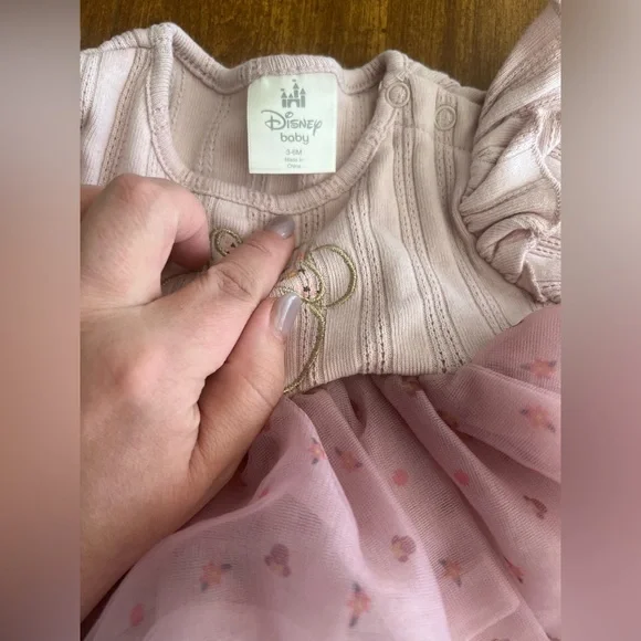 Pink Floral Minnie Mouse Outfit 3-6 months - Picture 3 of 6